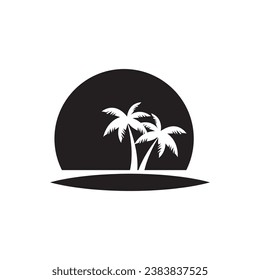 icono simple del logotipo de círculo de playa.