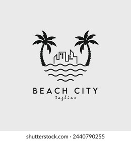 beach city logo vector illustration design