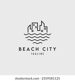 beach city logo vector illustration design