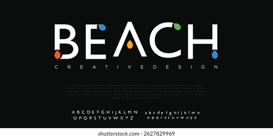 Beach Classic Lettering Minimal Fashion Designs. Typography modern serif fonts regular decorative vintage concept. vector illustration