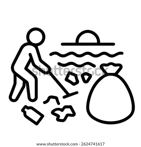 Beach cleaning icon on white background vector
Vector eco icon