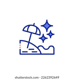 beach cleaning vector icon illustration
