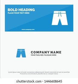 Beach, Clothing, Short, Shorts SOlid Icon Website Banner and Business Logo Template