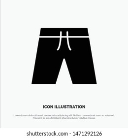 Beach, Clothing, Short, Shorts solid Glyph Icon vector. Vector Icon Template background