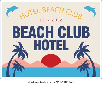 
Beach Club Hotel Logo Beach Hotel Logo Template