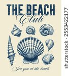 THE BEACH CLUB SEA YOU AT THE BEACH GRAPHICS FOR T-SHIRT SWEATSHIRT AND POSTER