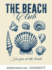 THE BEACH CLUB SEA YOU AT THE BEACH GRAPHICS FOR T-SHIRT SWEATSHIRT AND POSTER