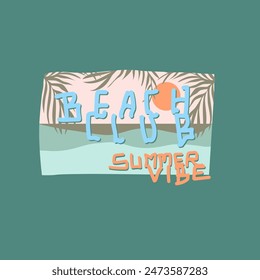 Beach Club Summer Vibe summer poster template