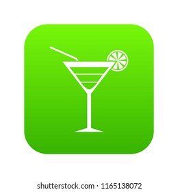 Beach cocktail icon digital green for any design isolated on white vector illustration