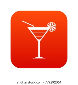 Beach cocktail icon digital red for any design isolated on white vector illustration