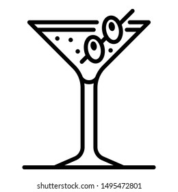 Beach cocktail icon. Outline beach cocktail vector icon for web design isolated on white background