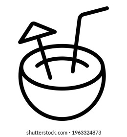 Beach cocktail icon. Outline Beach cocktail vector icon for web design isolated on white background