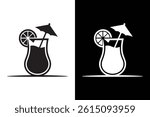 Beach Cocktail icon vector on White Background ,Vector Art Illustration on white background.
