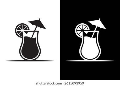 Beach Cocktail icon vector on White Background ,Vector Art Illustration on white background.