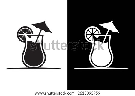 Beach Cocktail icon vector on White Background ,Vector Art Illustration on white background.