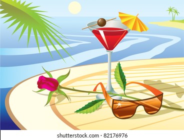 beach cocktail - vector illustration