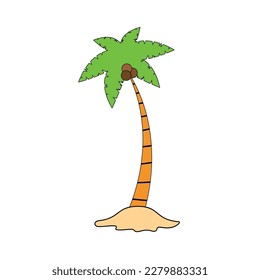 Kokospalmen am Strand, Palmen am Meer, Kokospalmen oder Palmen der Insel.