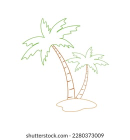 Kokospalmen am Strand, Palmen am Meer, Kokospalmen oder Palmen der Insel.