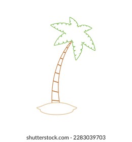 Kokospalmen am Strand, Palmen am Meer, Kokospalmen oder Palmen der Insel.