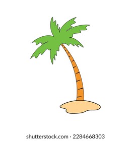 Kokospalmen am Strand, Palmen am Meer, Kokospalmen oder Palmen der Insel.