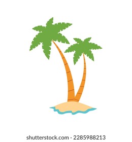 Beach coconut tree, seaside palm tree, coconut tree or island palm tree.