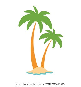 Kokospalmen am Strand, Palmen am Meer, Kokospalmen oder Palmen der Insel.