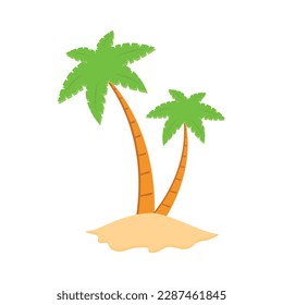 Beach coconut tree, seaside palm tree, coconut tree or island palm tree.