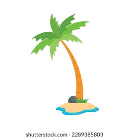 Beach coconut tree, seaside palm tree, coconut tree or island palm tree.