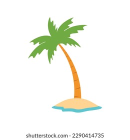 Beach coconut tree, seaside palm tree, coconut tree or island palm tree.