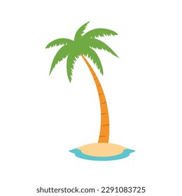 Beach coconut tree, seaside palm tree, coconut tree or island palm tree.