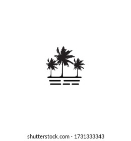 beach with coconut trees on the edge.