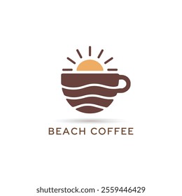 beach coffee logo. beach cafe icon 