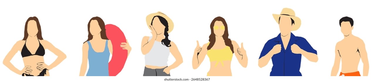 beach collection people half isolated