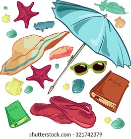Beach. Color clip-art