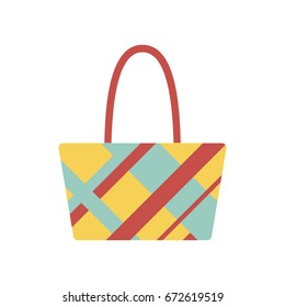 Beach colored bag icon. Vector illustration