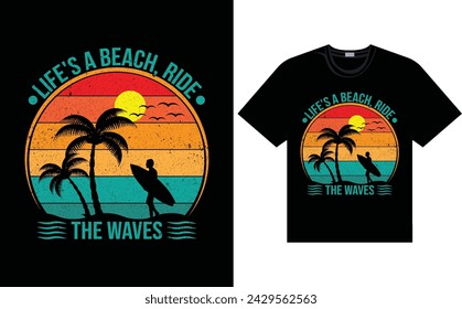 beach colorful graphic tshirt summer tshirt design vector