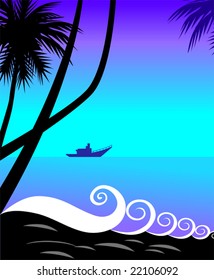 beach with colour background	