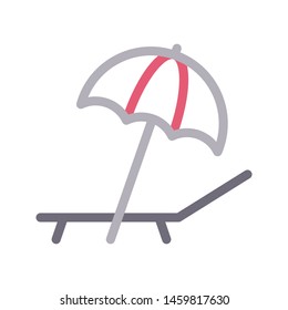 beach colour line vector icon