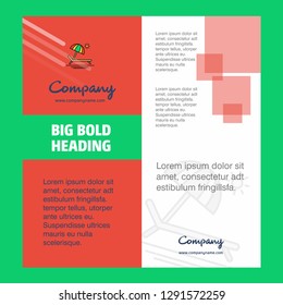 Beach  Company Brochure Title Page Design. Company profile, annual report, presentations, leaflet Vector Background