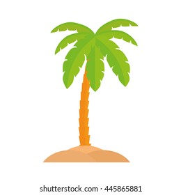 Beach concept represented by palm tree icon. isolated and flat illustration 