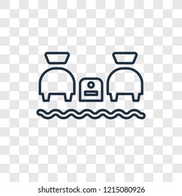 Beach concept vector linear icon isolated on transparent background, Beach concept transparency concept in outline style