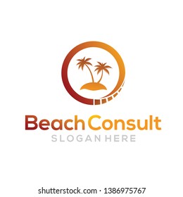 beach consult logo vector inspiration