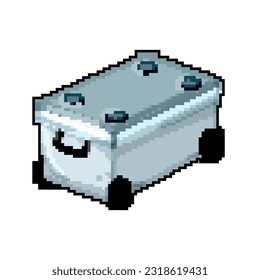 beach cooler box game pixel art retro vector. bit beach cooler box. old vintage illustration