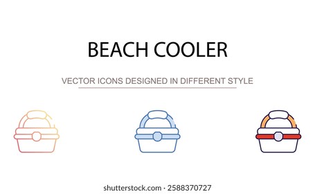 Beach Cooler icon design with white background stock illustration