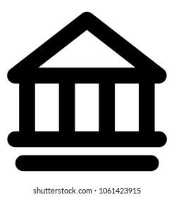 
Beach cottage bold line vector icon
