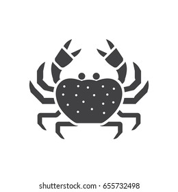 Beach crab outline icon. Sea creature vector illustration in silhouette design.