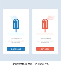 Beach, Cream, Dessert, Ice  Blue and Red Download and Buy Now web Widget Card Template