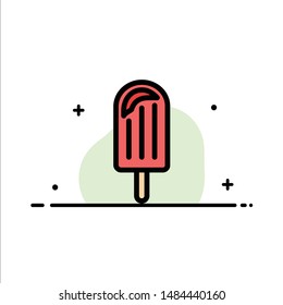 Beach, Cream, Dessert, Ice  Business Flat Line Filled Icon Vector Banner Template. Vector Icon Template background