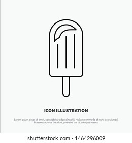 Beach, Cream, Dessert, Ice Line Icon Vector. Vector Icon Template background