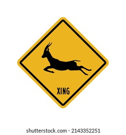 Beach crossing gazelle sticker - Funny gazelle crossing, gazelle xing